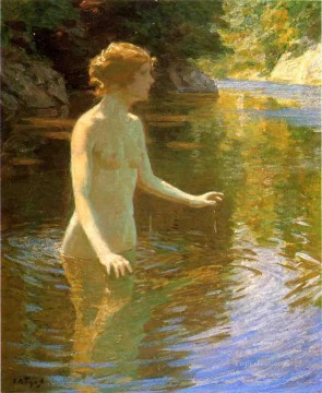 John Henry Twachtman Painting - Enchanted Pool Impressionist nude Edward Henry Potthast